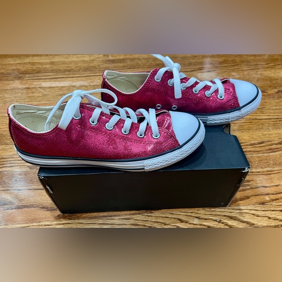 Converse Chuck Taylor Low top shoe Pink Pop Glitter Youth Size 5 - Picture 4 of 6